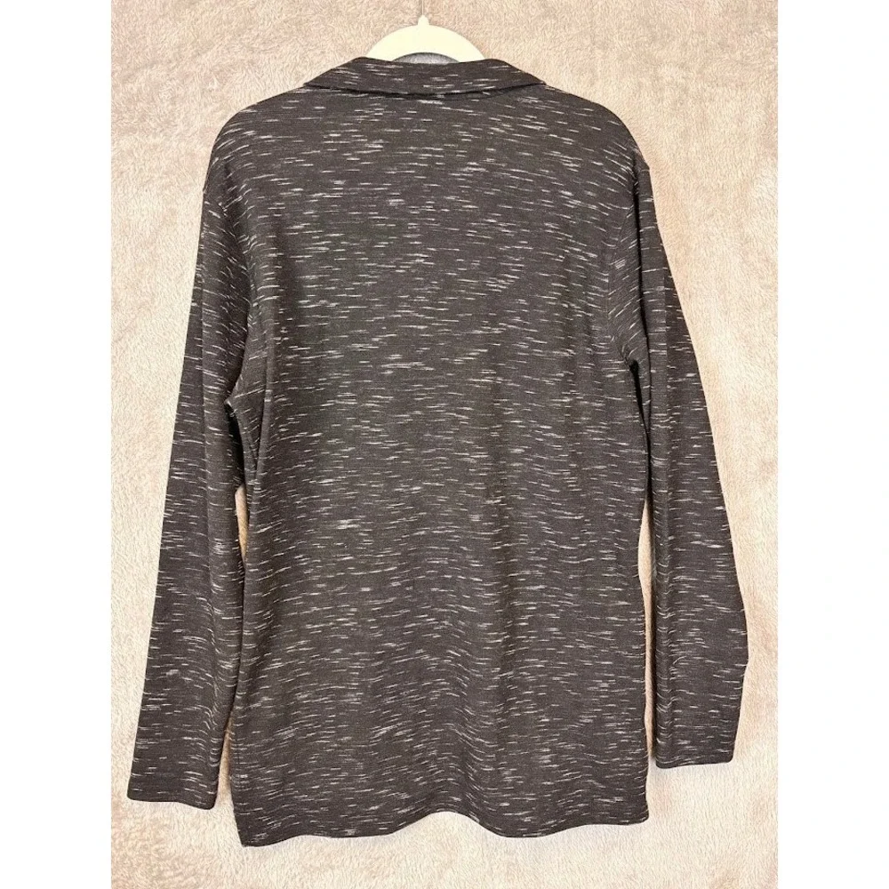 BKE Performance Mens Large Quarter Zip Pullover Gray Space Dye BK00054M Stretch